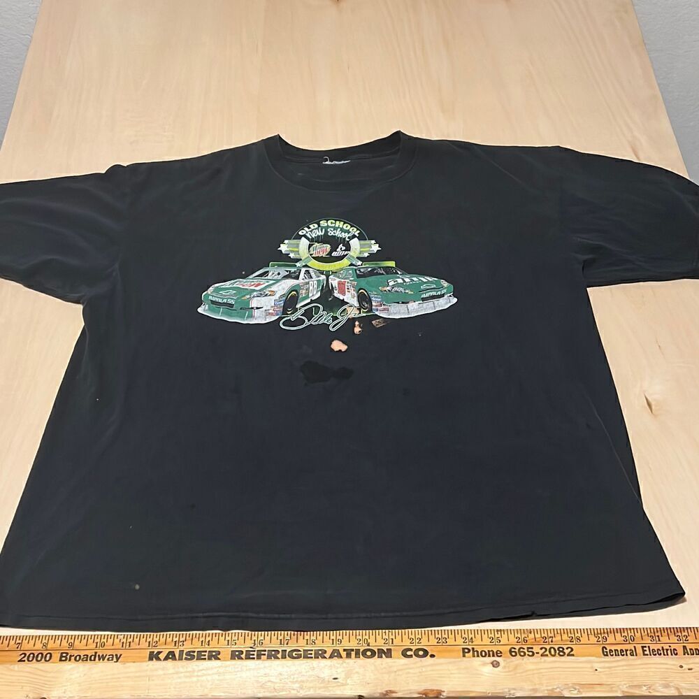 Vintage Old School New School Dale Jr Nascar T Shirt Automotive Car Race Black